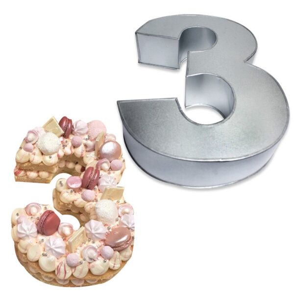 Small Number THREE (3) Cake Tins for Baking, Birthday Party