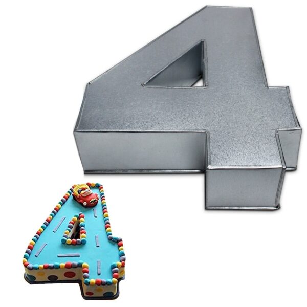Small Number FOUR (4) Cake Tins for Baking, Birthday Party