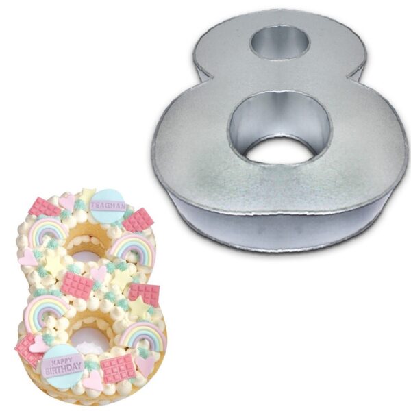 Small Number EIGHT (8) Cake Tins for Baking, Birthday Party